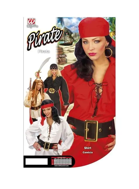 Camicia rossa da pirata da donna