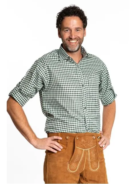 Camicia tirolese verde per uomo