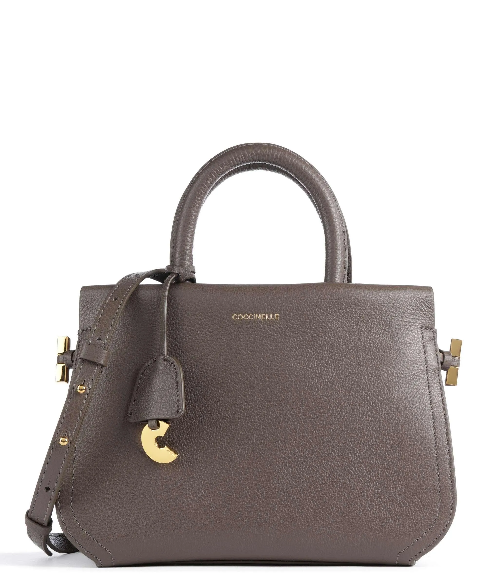  Coccinelle Blue Soft Borsa a mano pelle di vacchetta grana marrone  