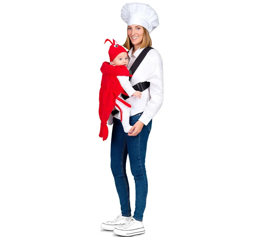 Costume da aragosta e confezione da cuoco con copri zaino per bambino e adulto