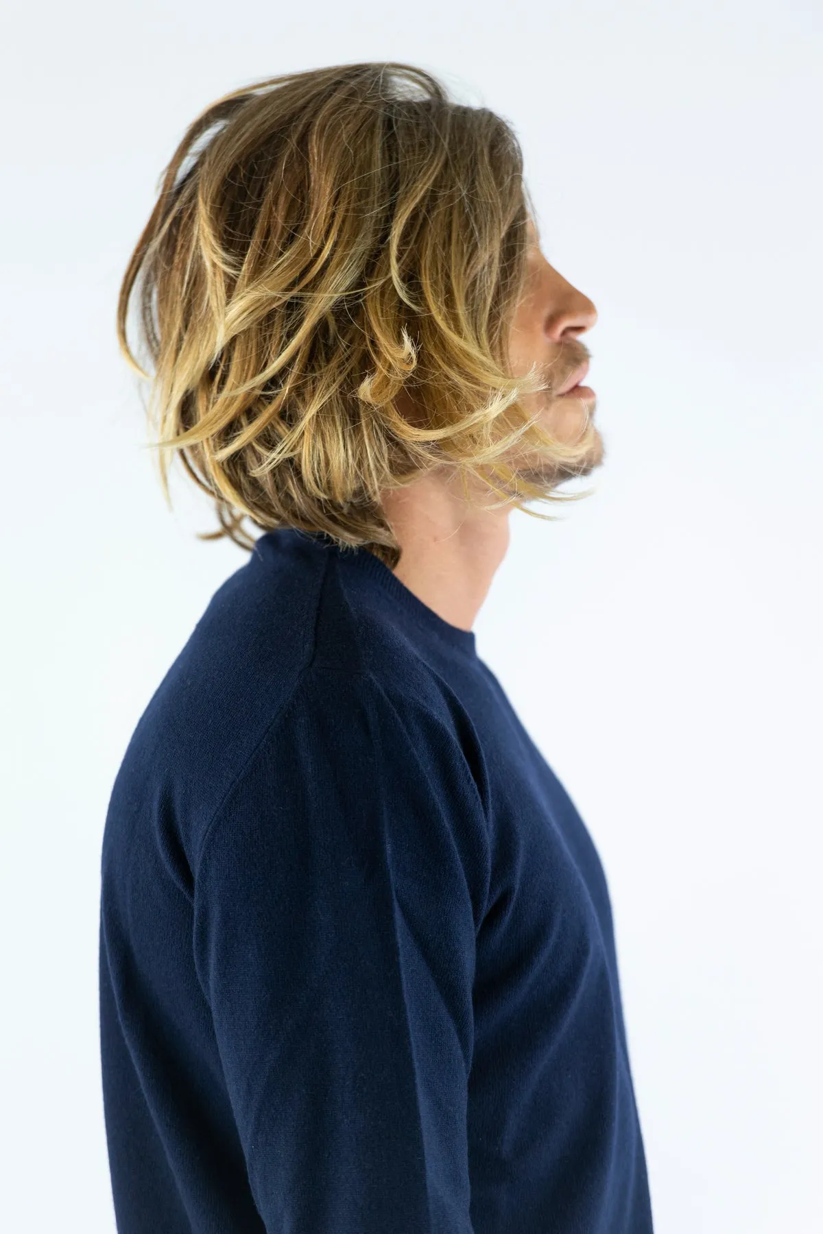  Elia Uomo Girocollo misto cashmere blu basic elia  