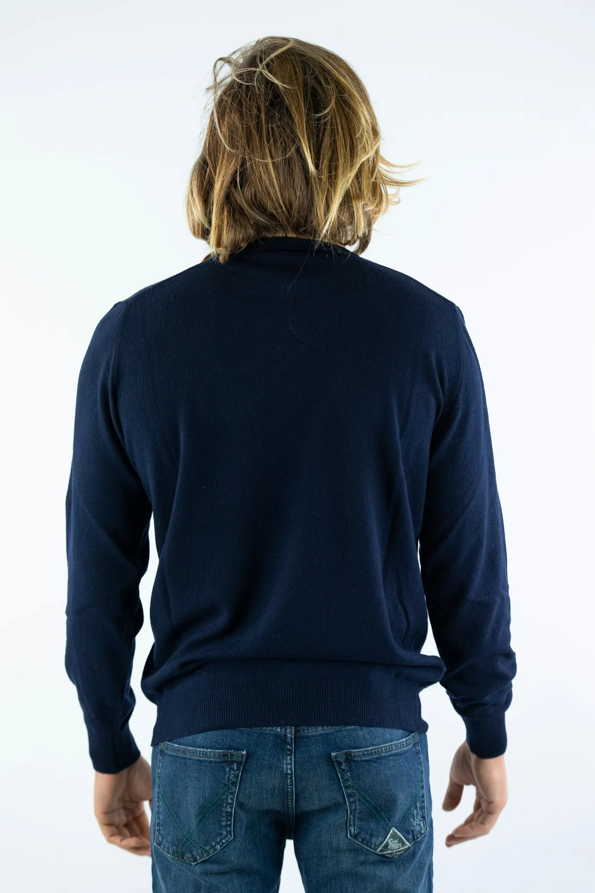  Elia Uomo Girocollo misto cashmere blu basic elia  