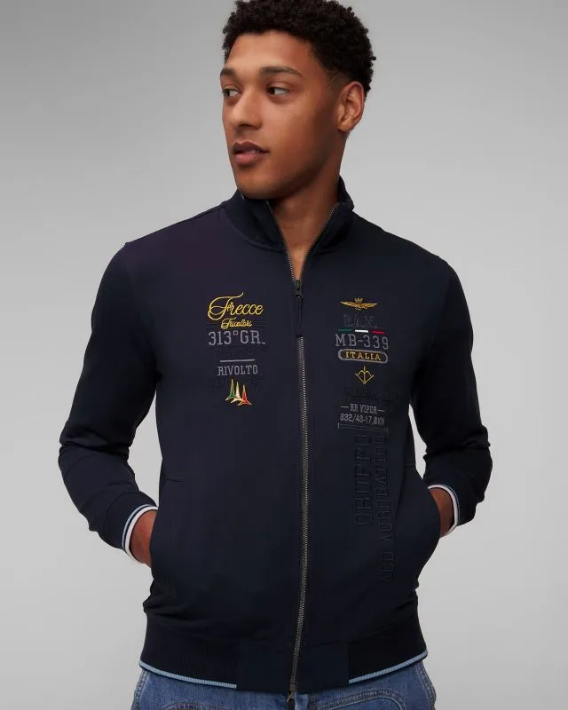 Felpa blu scuro da uomo Aeronautica Militare
