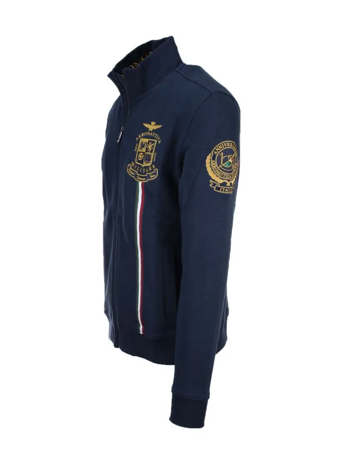 Felpa cardigan zip anniversario Aeronautica Militare