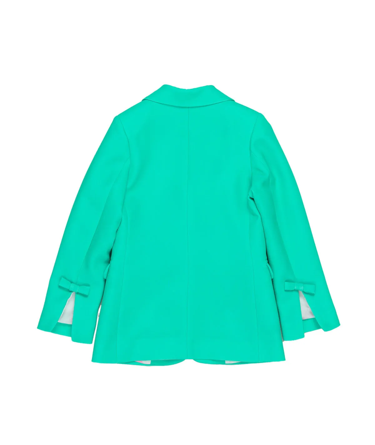 Giacca verde acqua con spilla per bambina