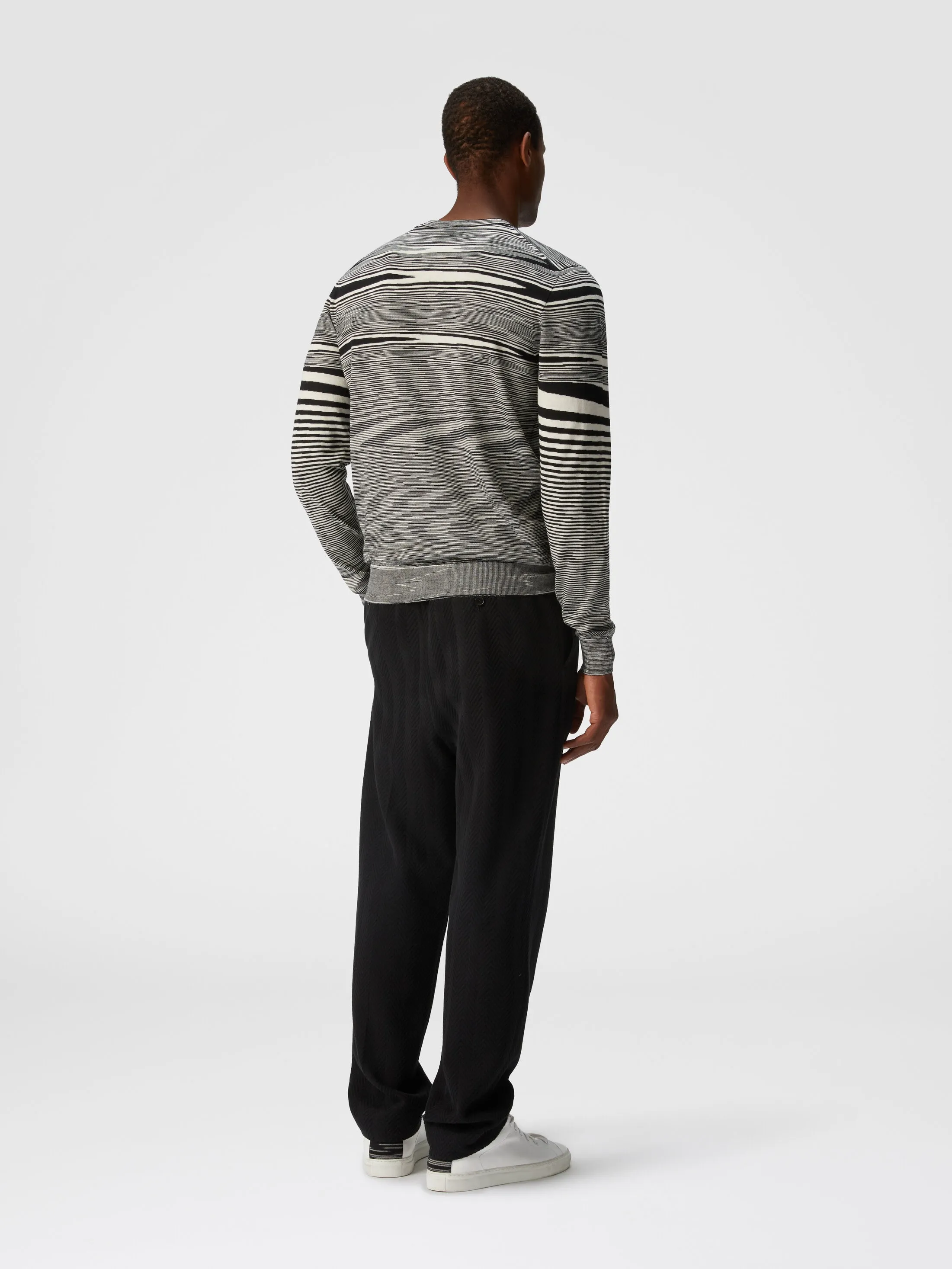 Pullover girocollo fiammato