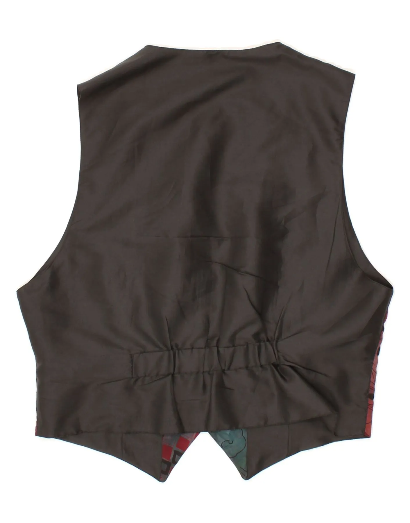 VINTAGE Mens Abstract Pattern Waistcoat Medium Multicoloured Viscose